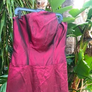 Strapless metallic fit and flare  dress